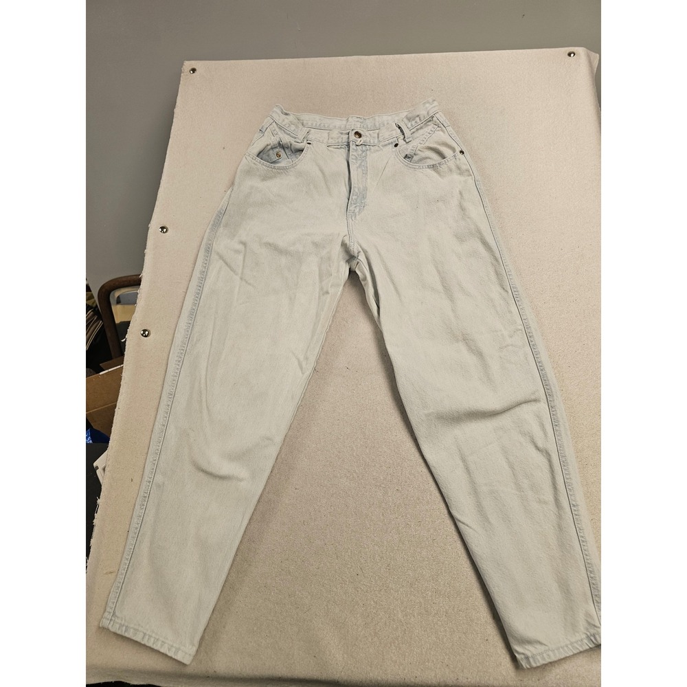Vintage Zena Jeanswear High Waisted Mom Jeans Light Wash Denim Tapered Leg 28W